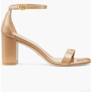 Stuart Weitzman Nudistcurve 75 Block Heel Sandal - Adobe